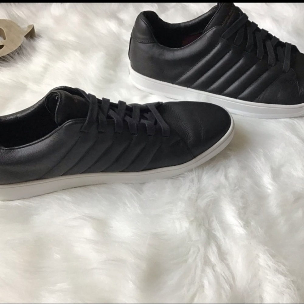 Mark Nason DESIGNER SNEAKERS LEATHER Size 12 Black Adidas style - Picture 3 of 8